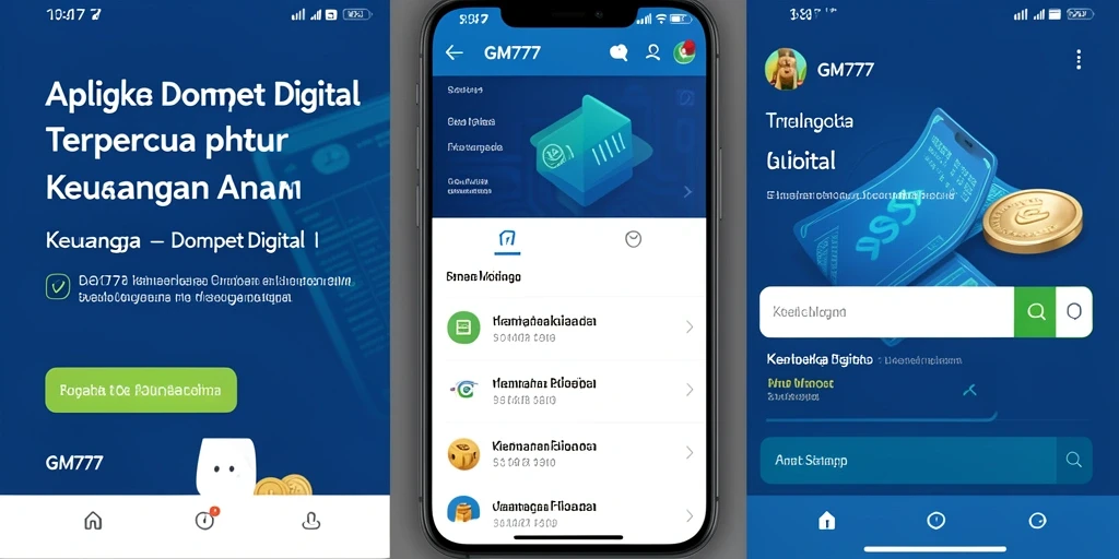 Antarmuka GM777 yang sederhana dan mudah digunakan untuk transaksi digital.
