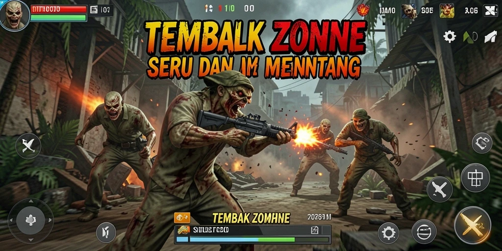 Tampilan antarmuka menarik dari game Tembak Zombie SITUSTOTO.