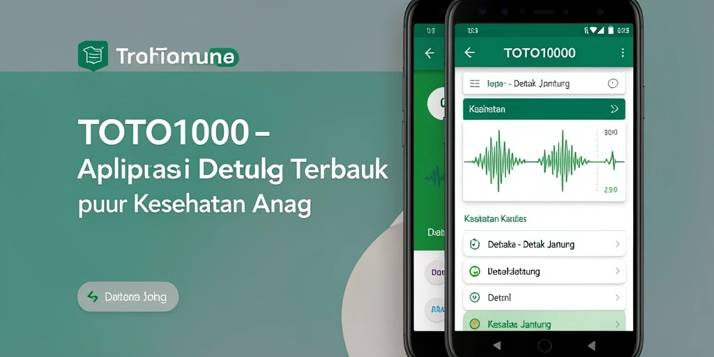 Antarmuka pengguna aplikasi TOTO1000 untuk pemantauan detak jantung.