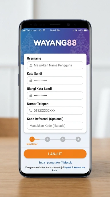 Tampilan halaman daftar wayang88