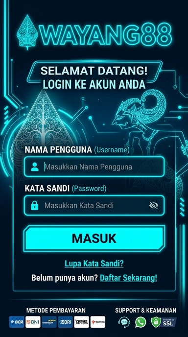 Tampilan halaman login wayang88